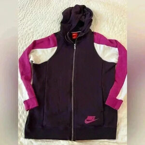 Nike sportswear women's size S fuchsia and purple zip up hoodie